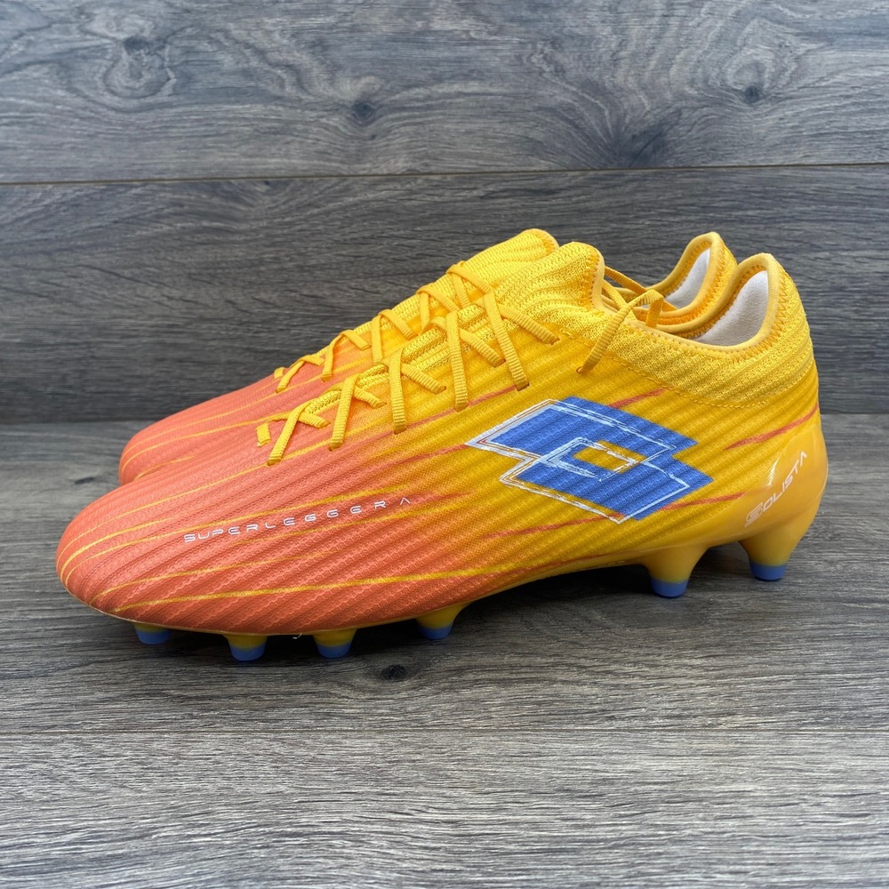 Lotto Solista 200 IX FG Soccer Cleats Men US 10 Yellow Orange 221353